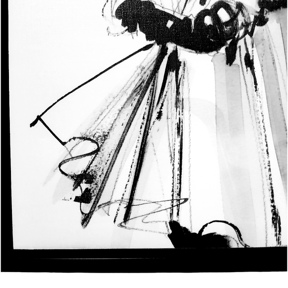 ANNE TAVOLETTI Original Vintage Fashion Sketch Canvas Model In Cape and Gloves - Picture 6 of 12